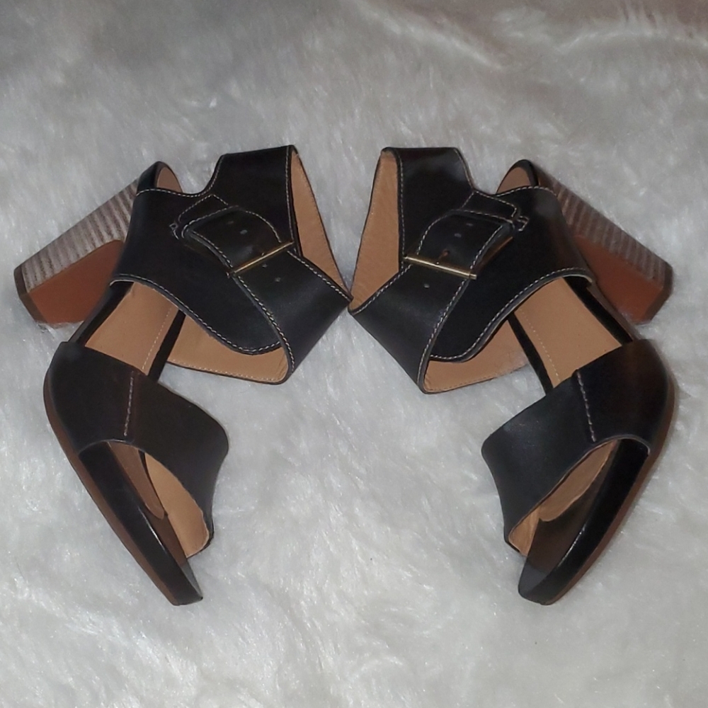 Clarks S. 9 Femmes Heels  Black With Brown Heels - Picture 2 of 9